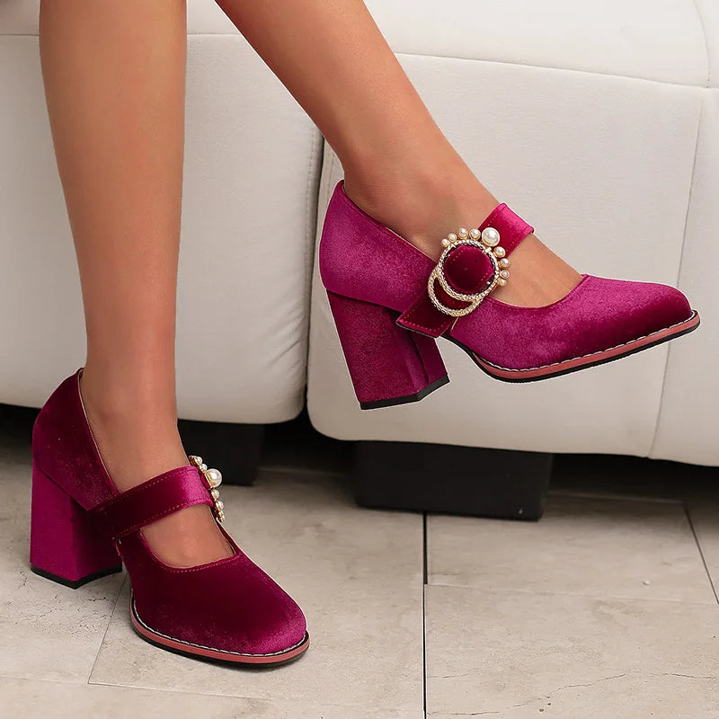 Amelia Velvet Heels