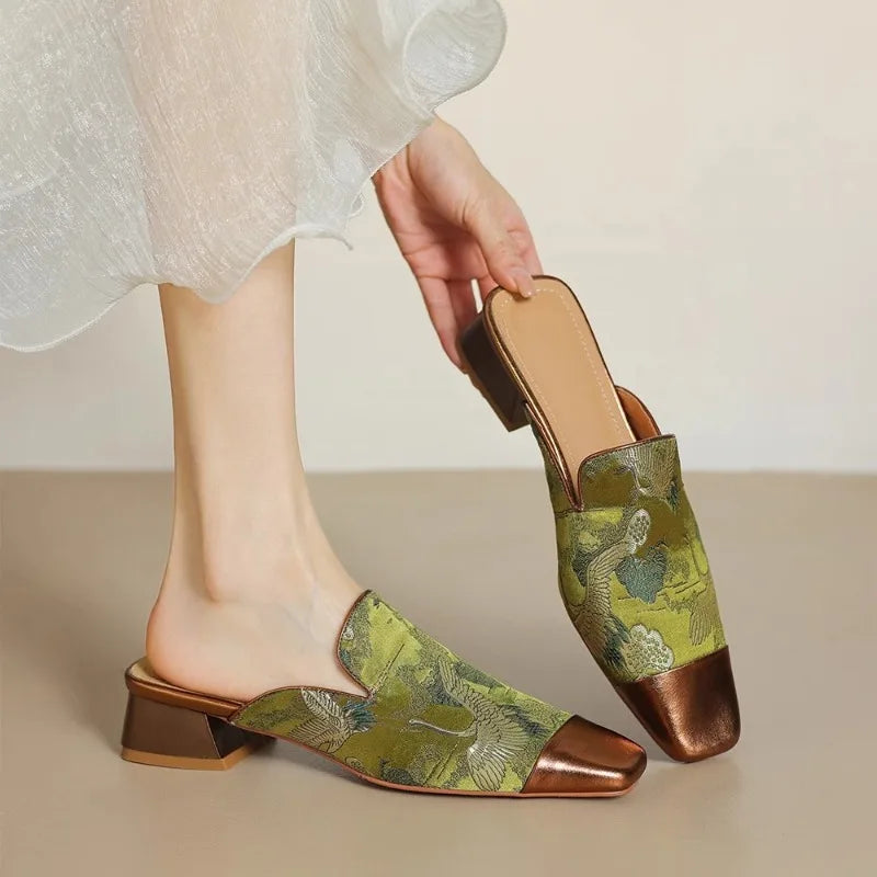 Sara Stitched Mules