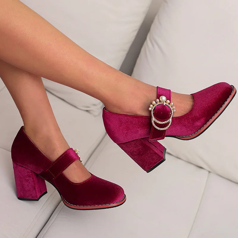 Amelia Velvet Heels